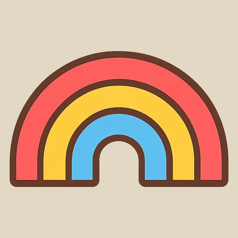 Heller Retro-Regenbogen
