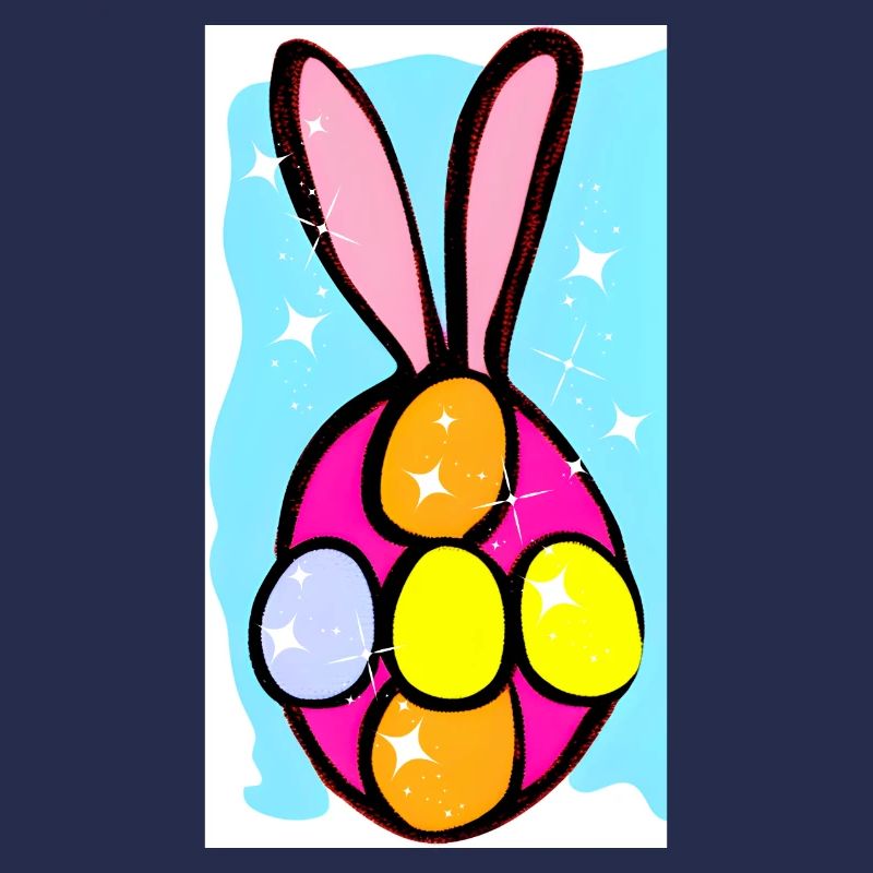 Colorful Easter Bunny Eggs Illustration