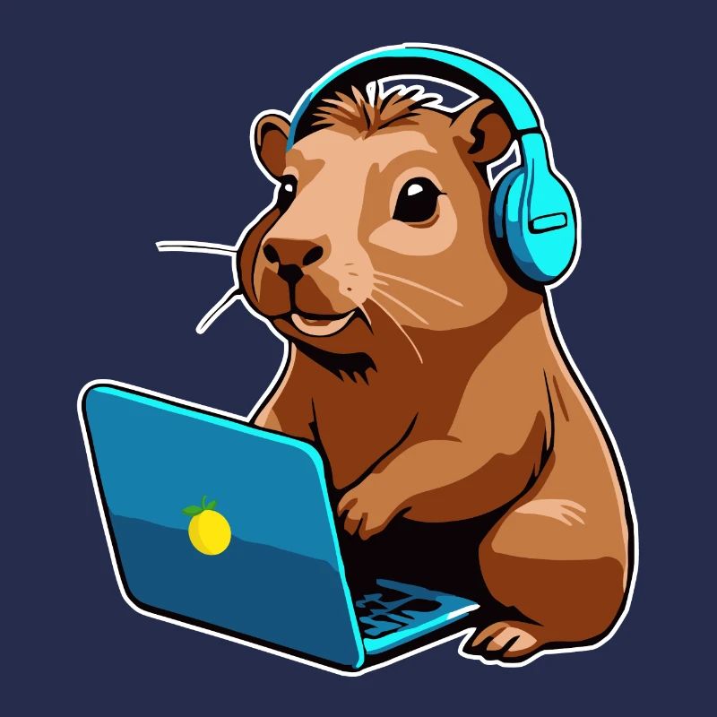 Capybara Programmeur Codeur Ordinateur