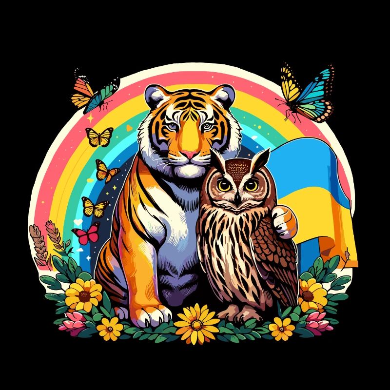 Tiger Eule Regenbogen