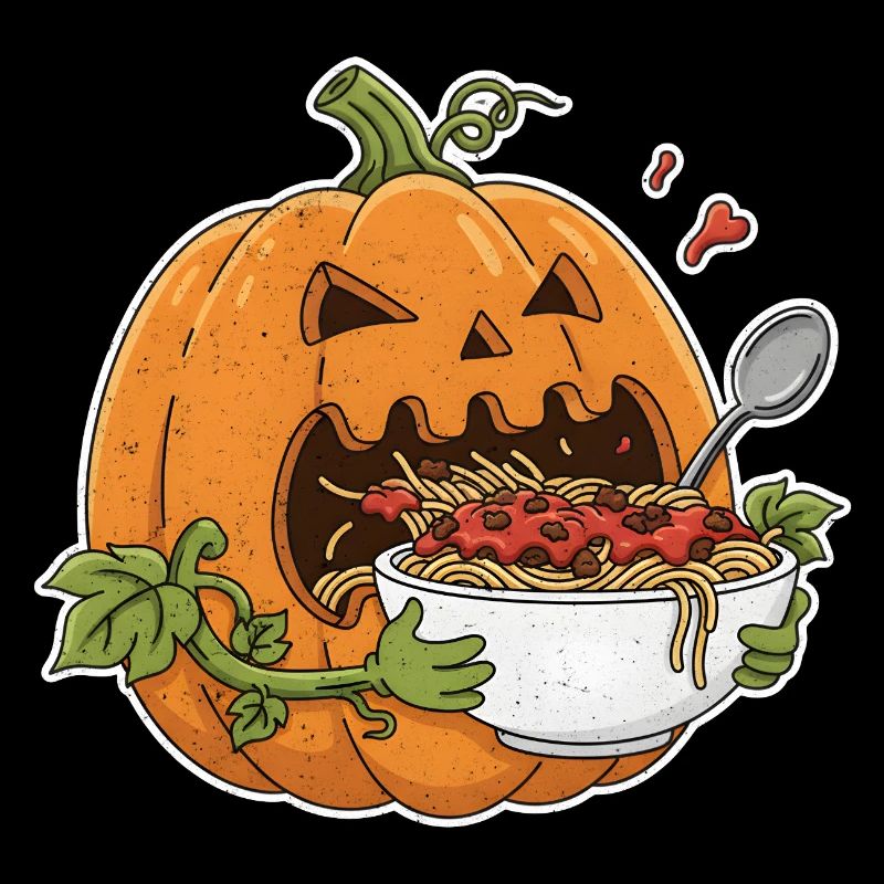 Halloween pumpkin with pasta fun design
