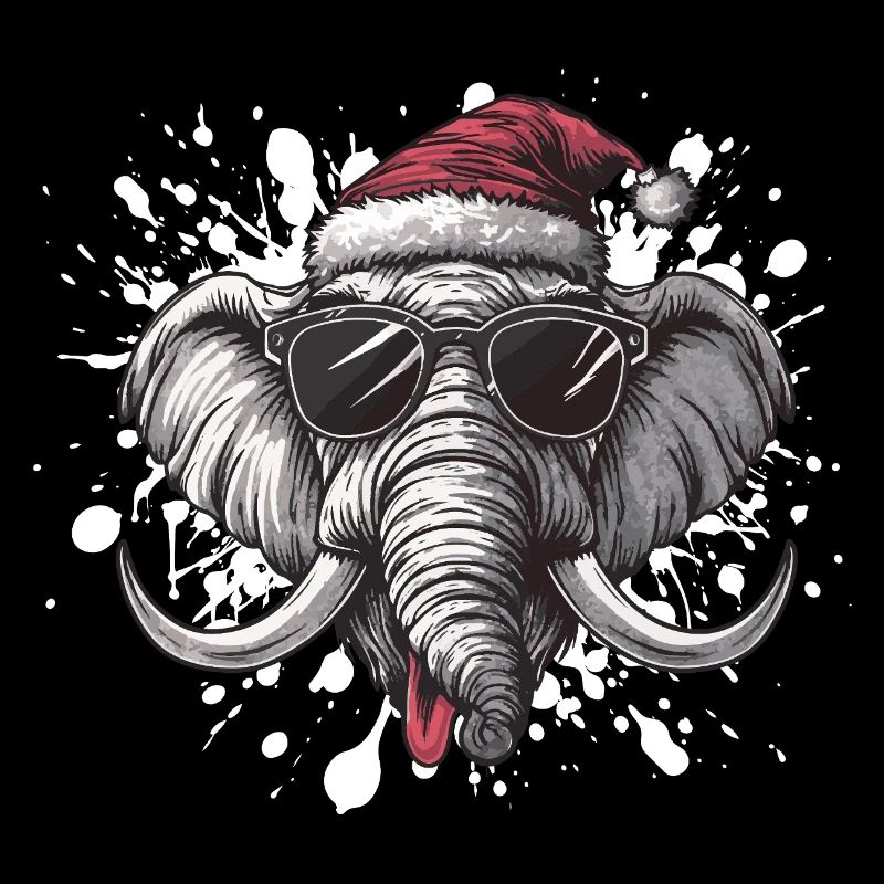 Mammoth Christmas Funny Elephant