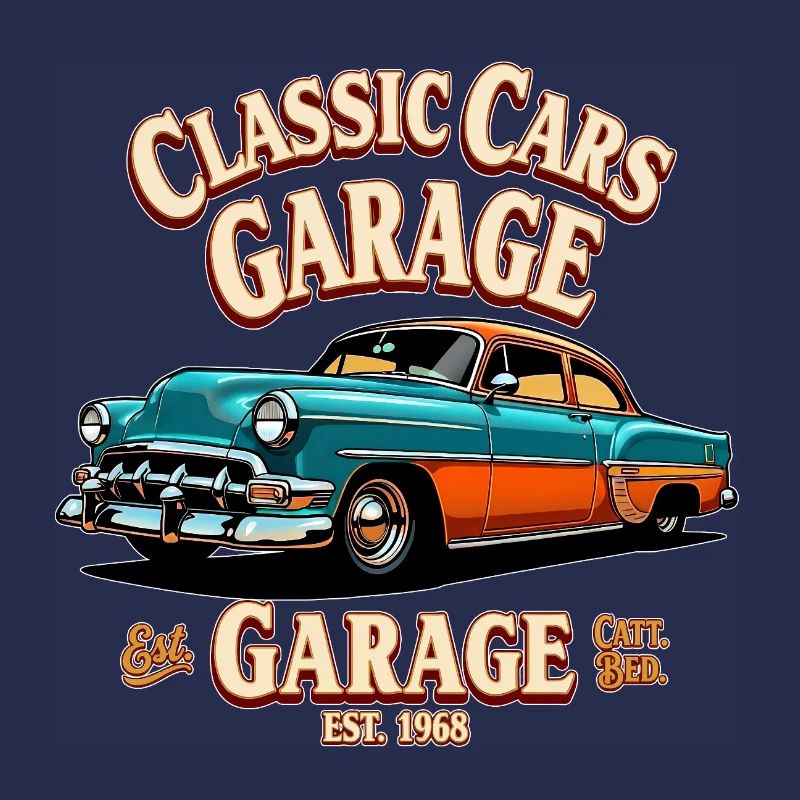 Impression de garage de voitures classiques