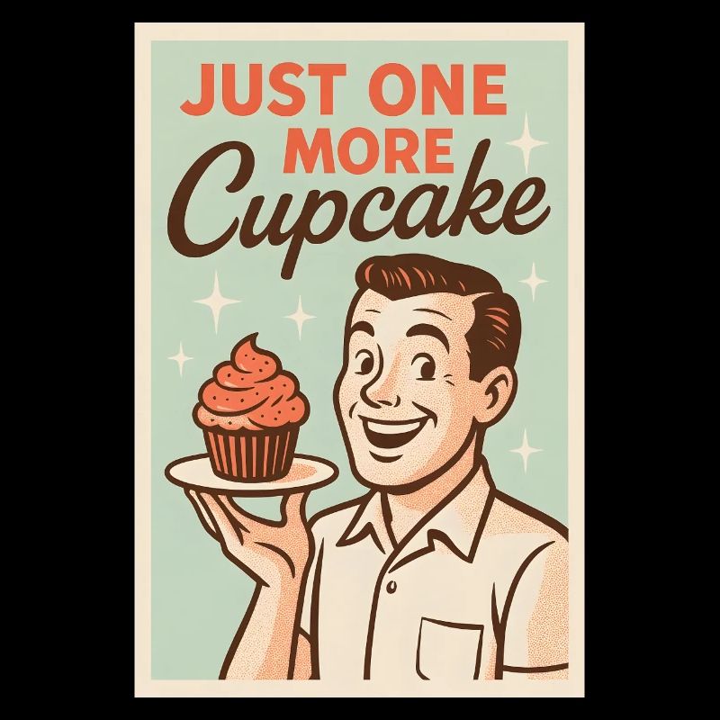Nur noch ein Cupcake | Cupcake Humor Retro