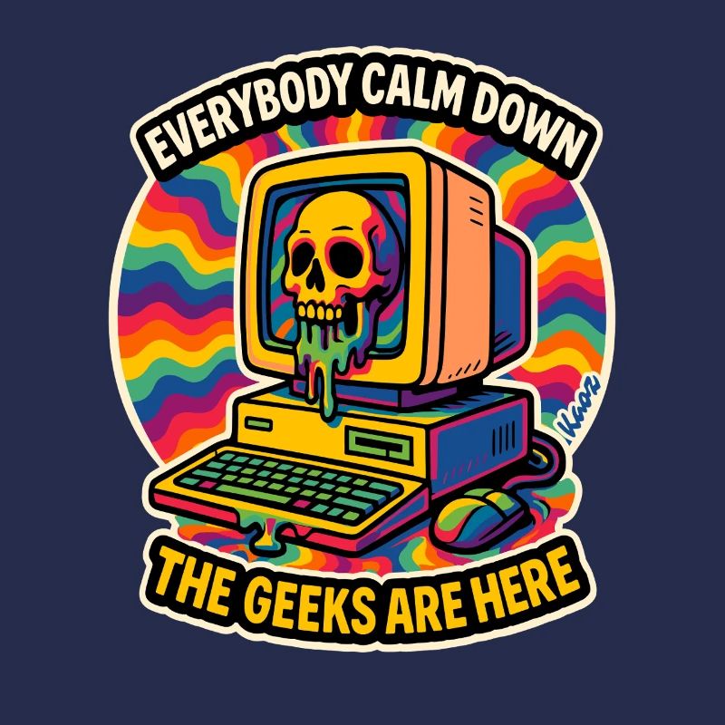 Geeks sind hier Retro Skull Computer