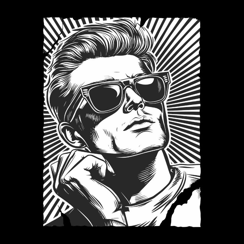 Retro-Held mit Sonnenbrille