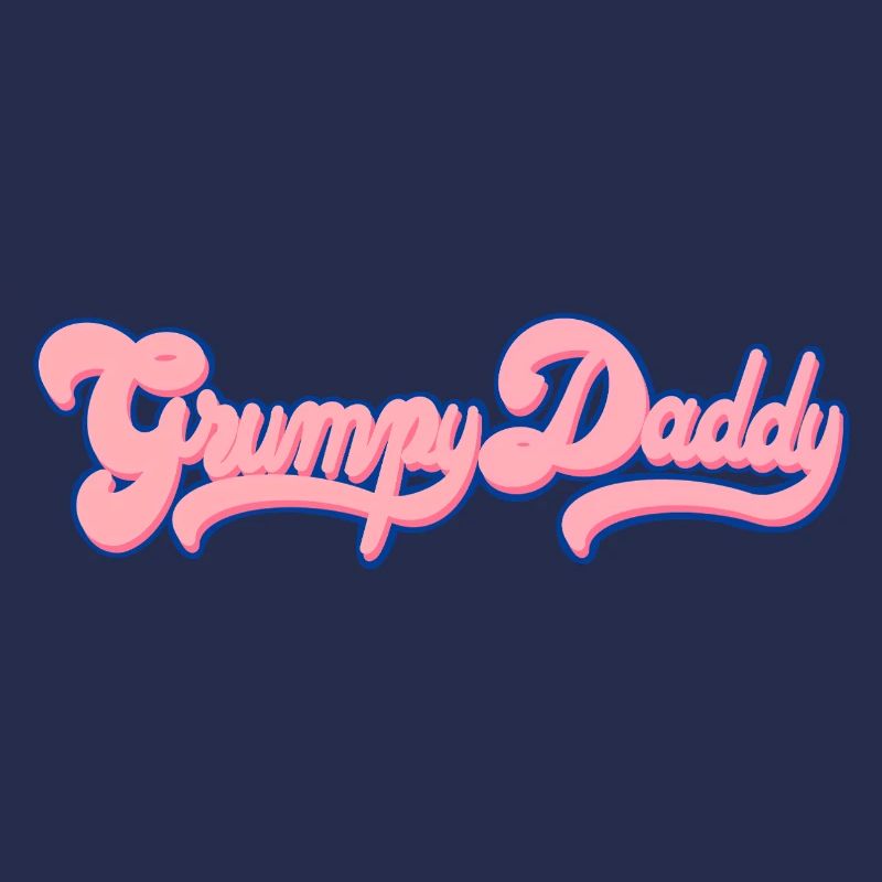 Grumpy Daddy Retro Script - Farbe "Bubble Gum"