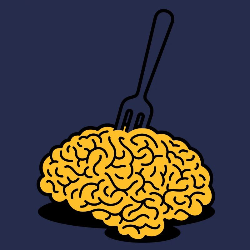 A brain with a fork