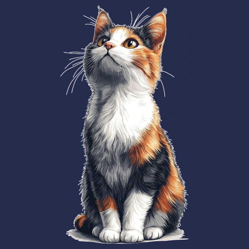 Bunte sitzende Comic Katze