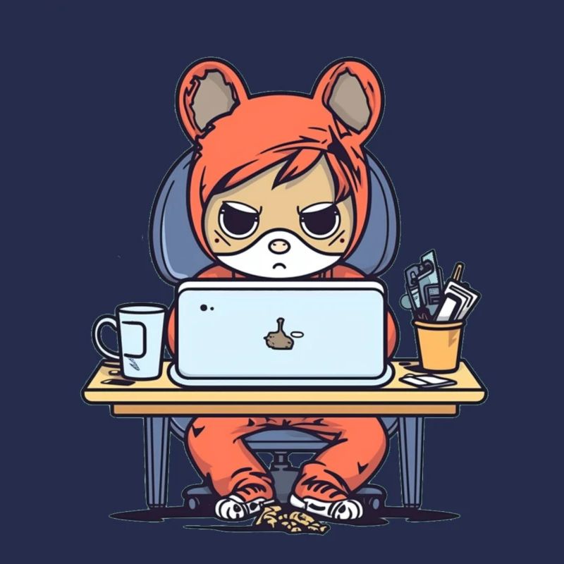 Grumpy Coder in Hoodie