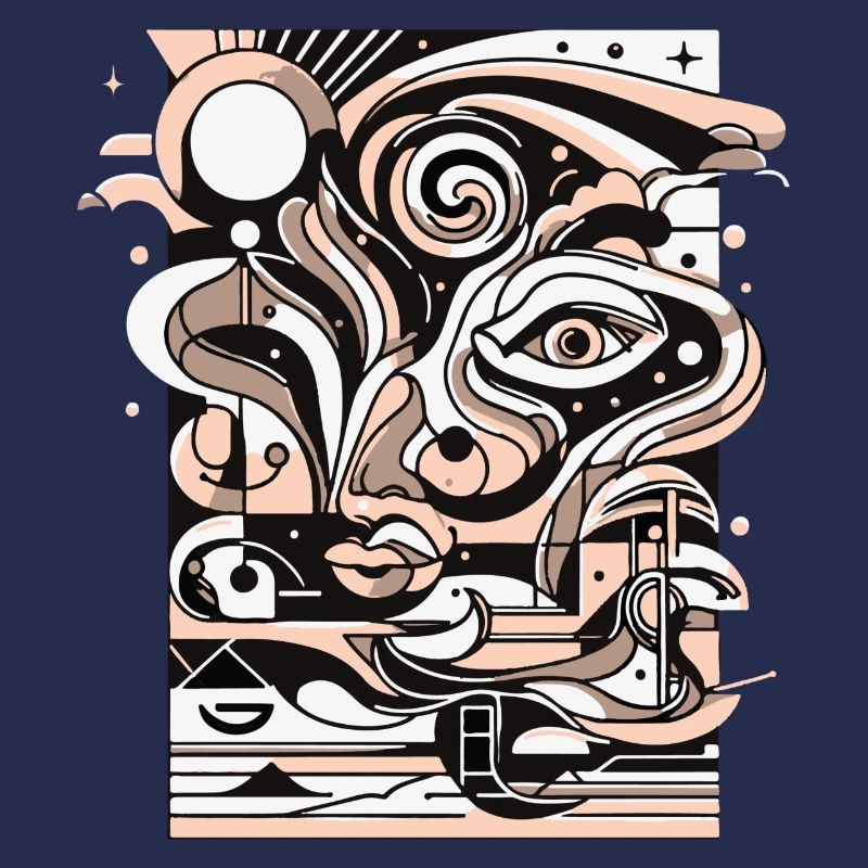 Surreal Line Face Pattern