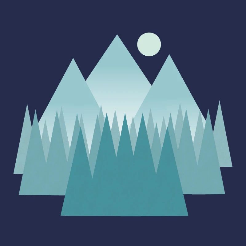 Paysage de montagne astral dans les tons bleus