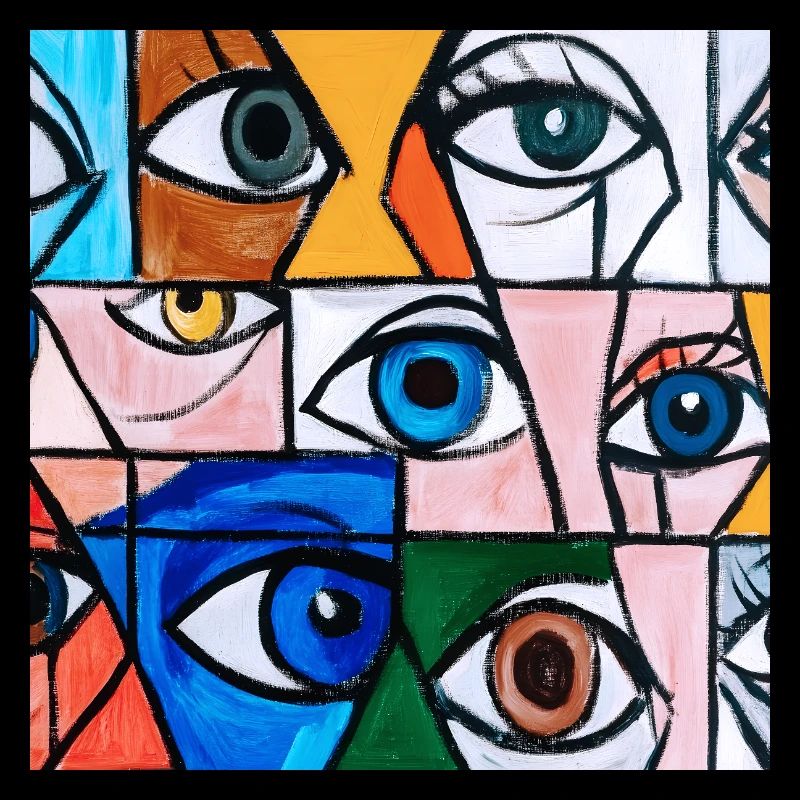Abstract Expression of Multicolored Eyes