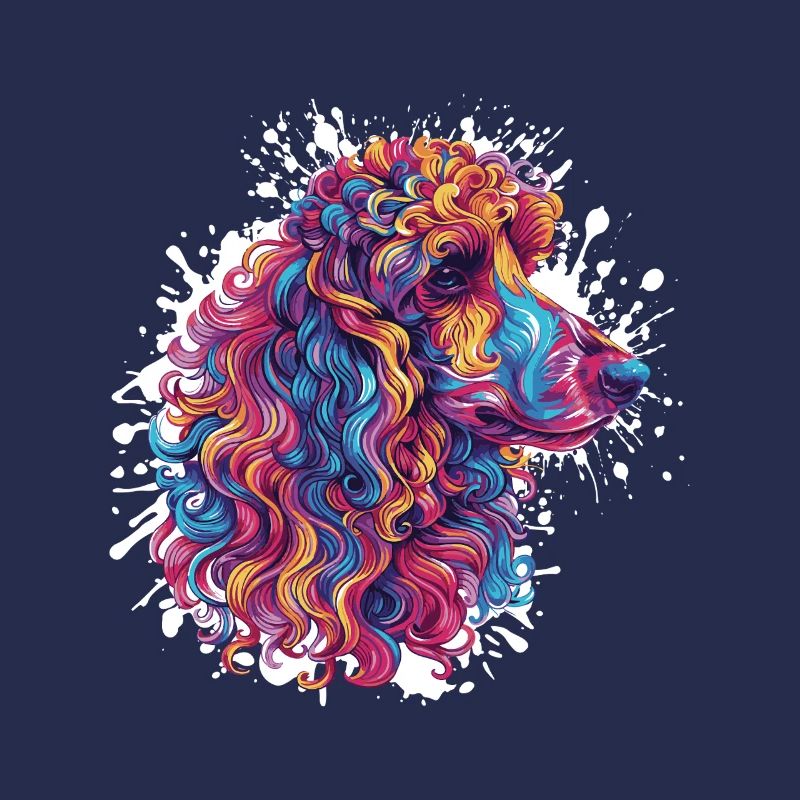 Colored Poodle Head Artwork
