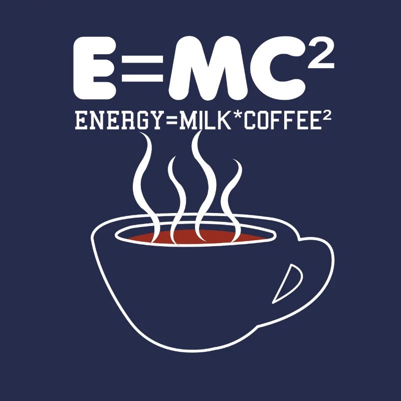 Illustration de la formule du café E = MC2