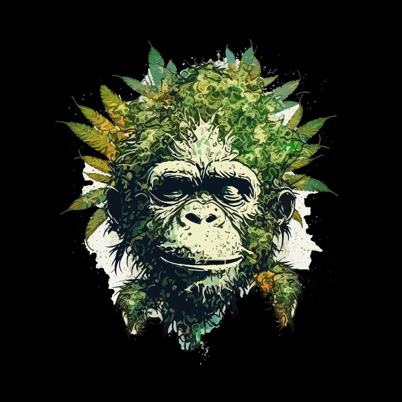 Leaf monkey portrait - natural forest motif