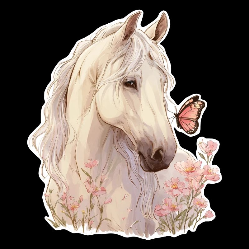 Cheval avec papillon