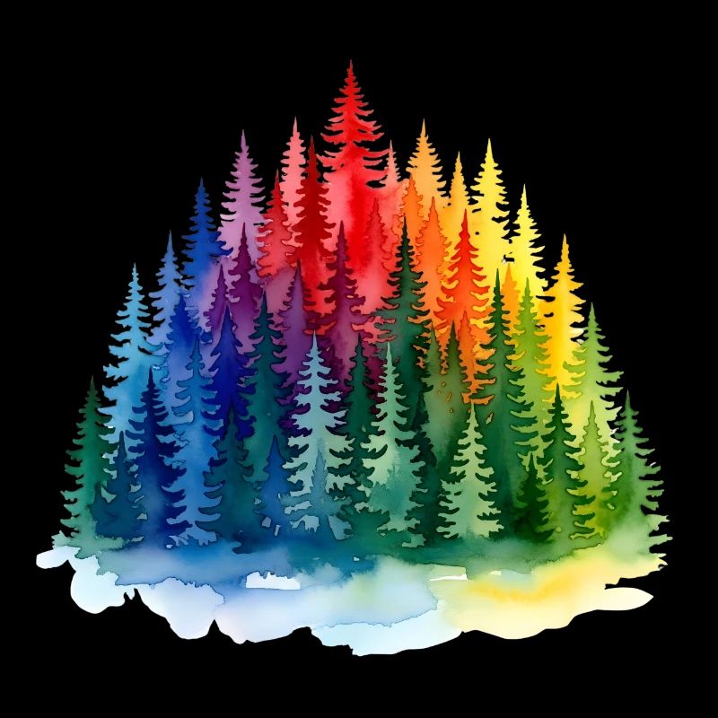 Regenbogenwald Silhouette Rainbow forest