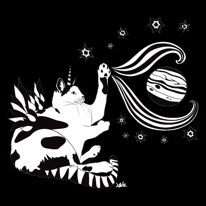 Chat de l’espace dans la danse des planètes