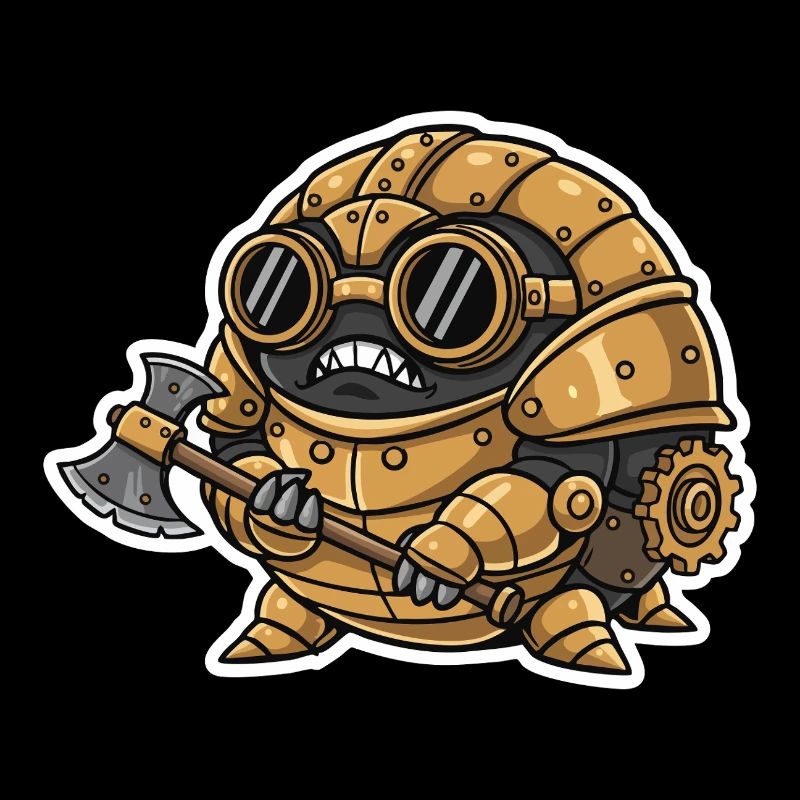 Sowbug Warrior Steampunk Axe Copper Armor