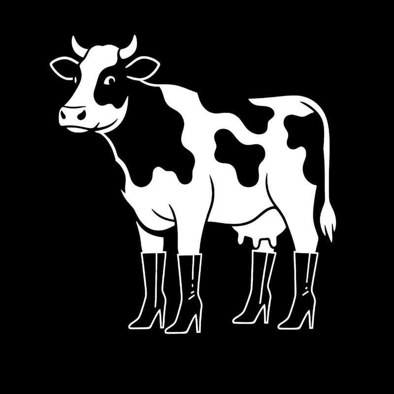 Profil de vache avec botte