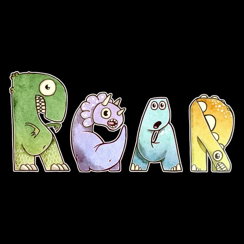 Bunte Dinosaurier Buchstaben Illustration