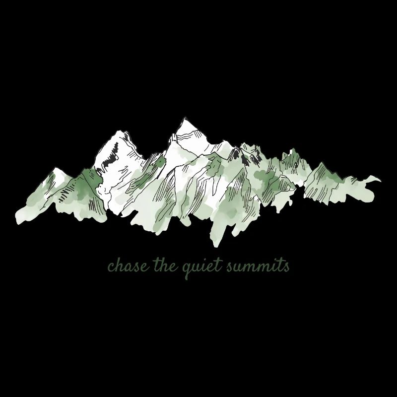 Conception à l’aquarelle de montagne – Tranquillité des sommets
