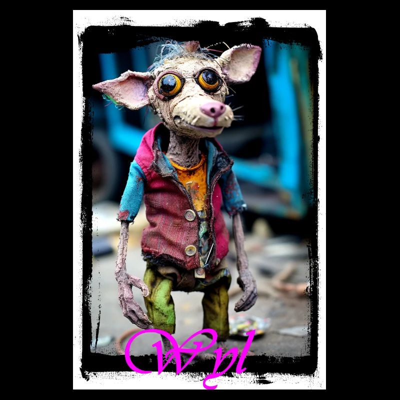Eingeweideter Gremlin Vintage-Charme Punk Puppe