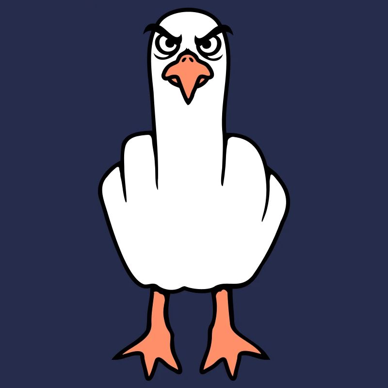 Möwe Mittelfinger Beleidigung Stinkefinger frech