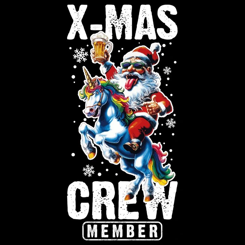 Weihnachts Crew Weihnachtsmann Einhorn