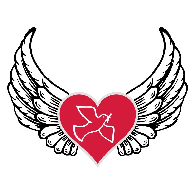 Colomba di pace cuore ala