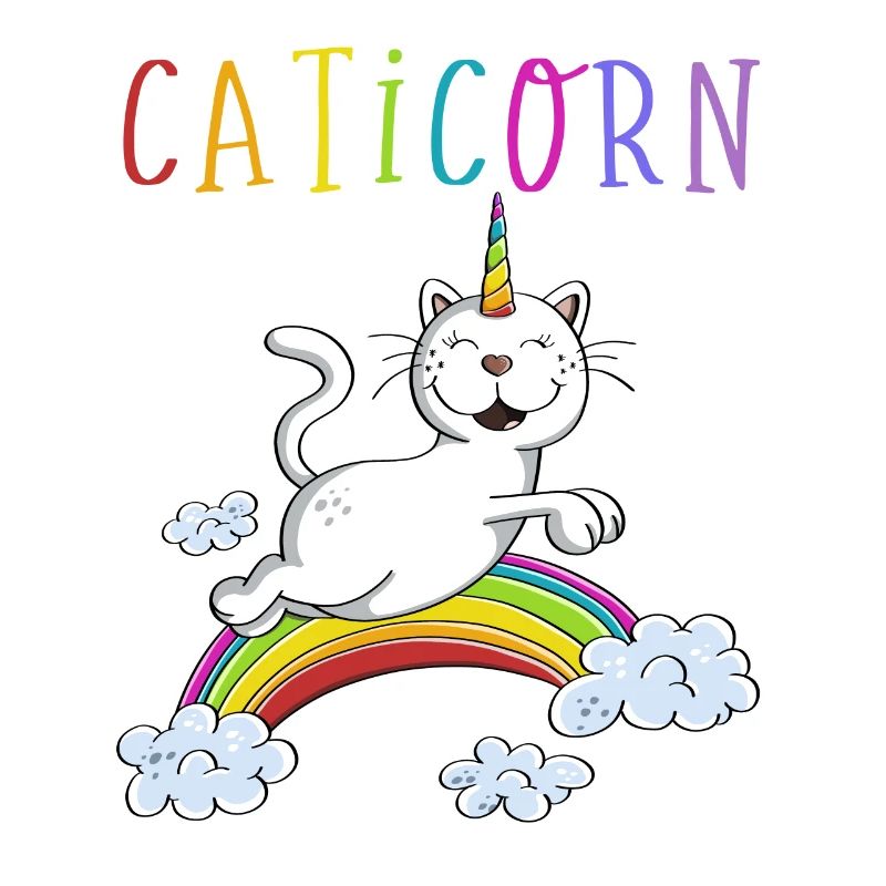 Funny Caticorn Katze - Einhorn Katzen Regenbogen