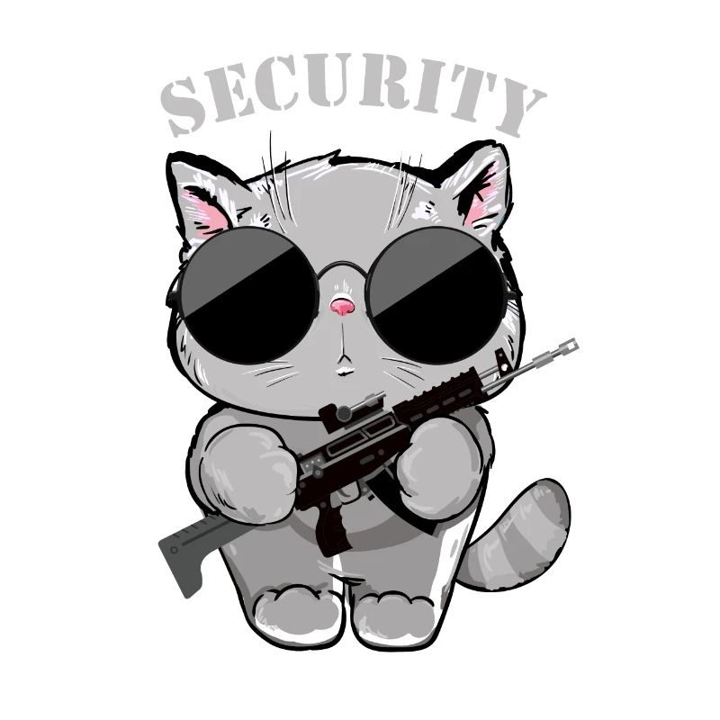 Katzen-Sicherheitsagent mit Waffe