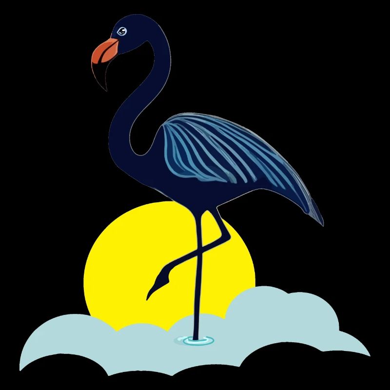 Blauer Flamingo