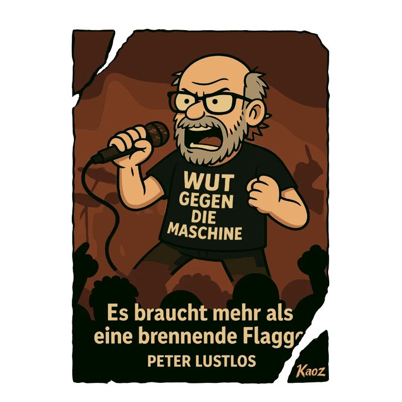 Protester Peter Listless with microphone