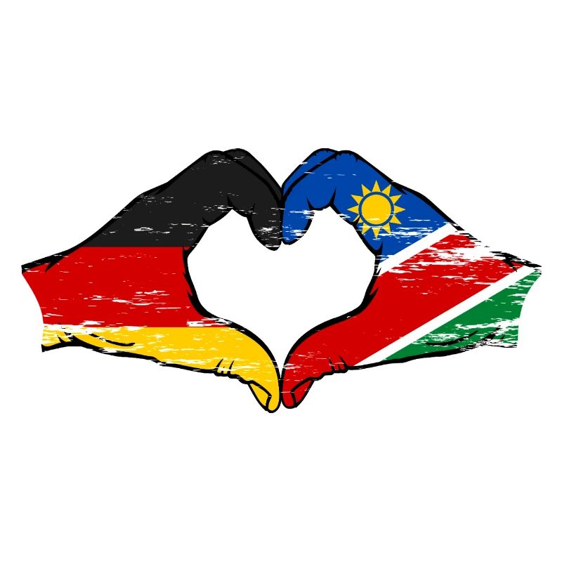 Germany Namibia Flag Hands Heart Shape Used