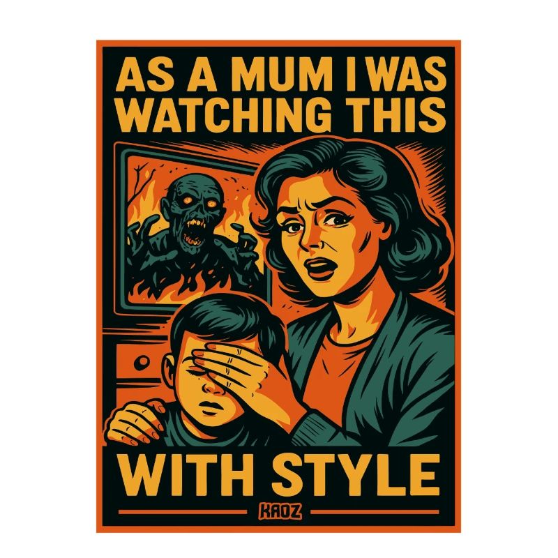 Mutter im Horror Retro-Comic Stil