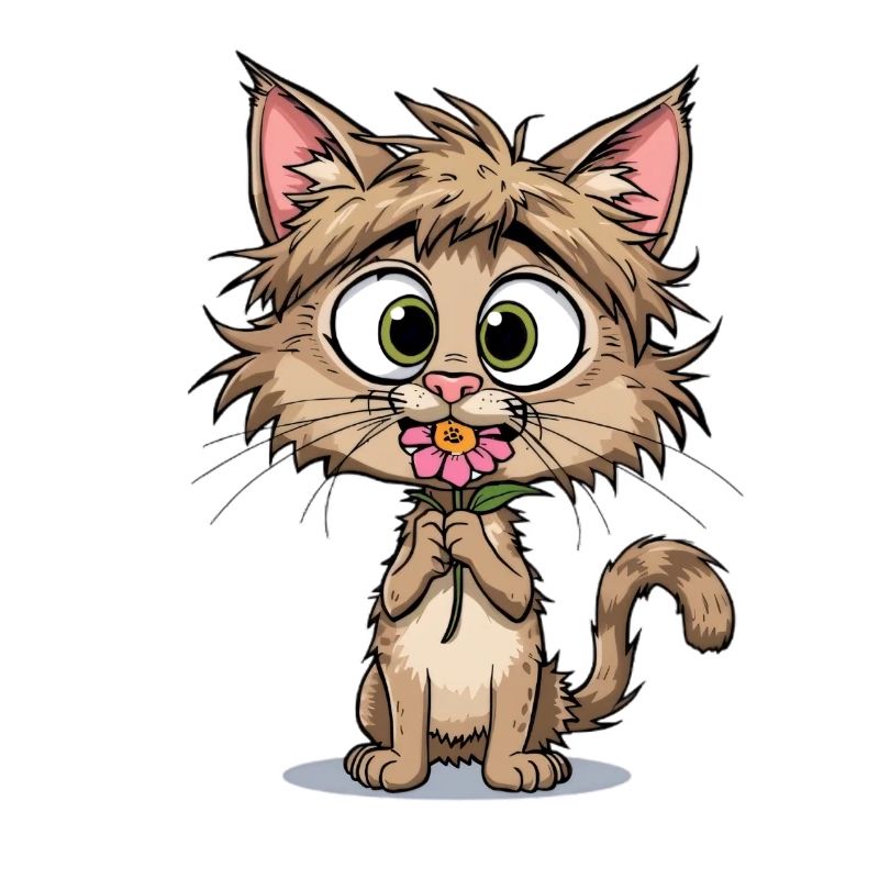 Chaton avec fleur