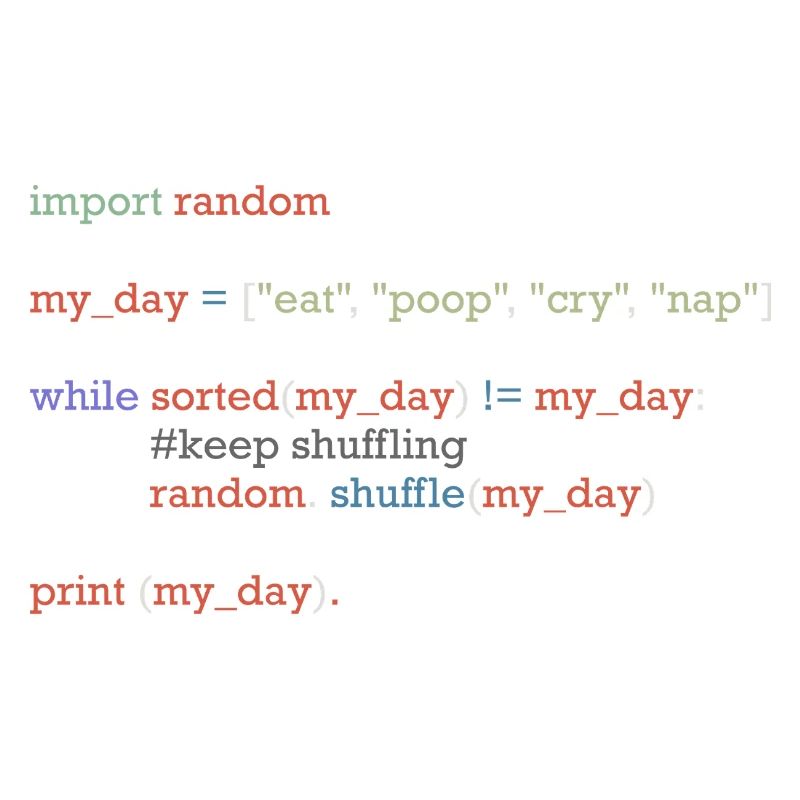 Drôle de code python sur la vie quotidienne, bébé