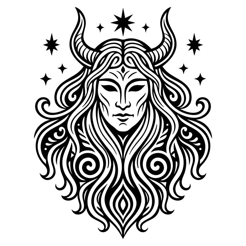 Rauhnächte Perchten Mask Pagan Symbol