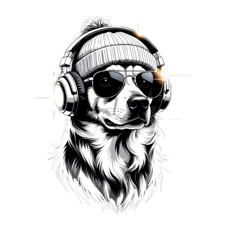 Beats Border Collie mit Kopfhörern