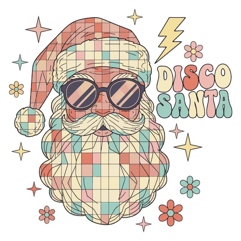 Techno Disco Santa Claus Disco Ball Funny