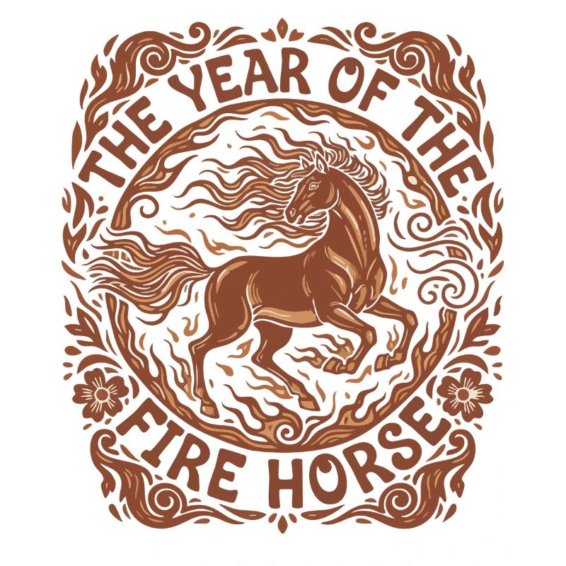 Année de la conception de la célébration du cheval de feu