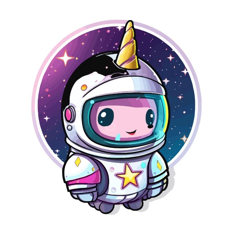 Astronaut Unicorn Chibi Space