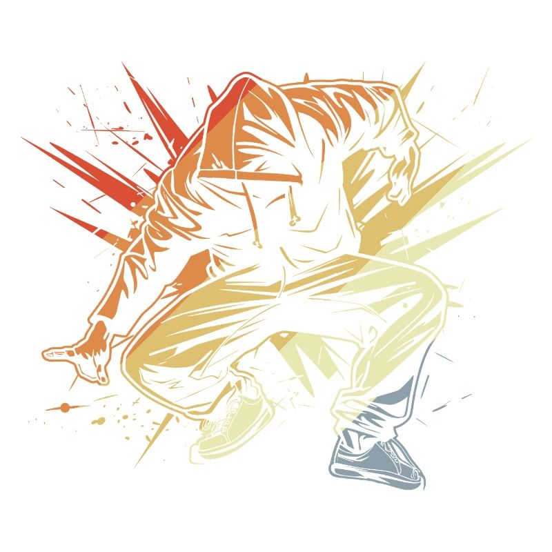 Breakdancer Zeichnung Vintage