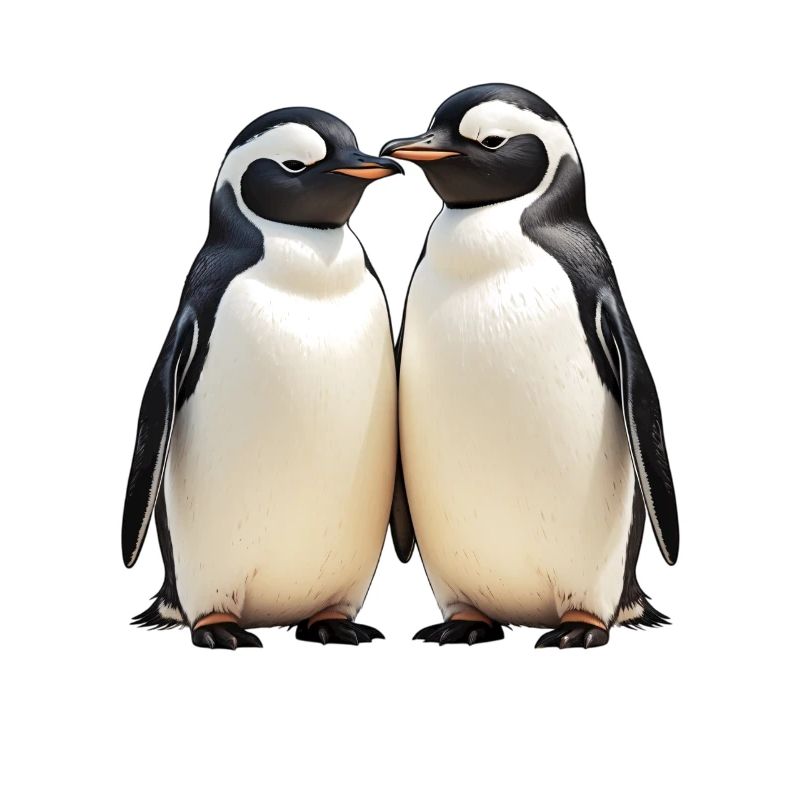 Cuddly penguin duo in view