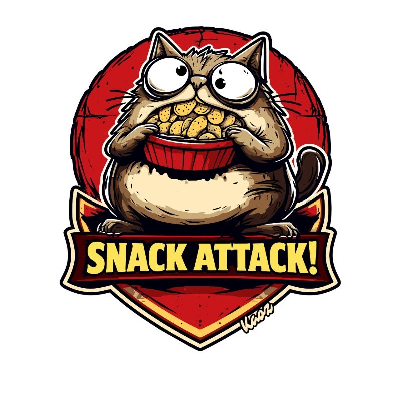 Snack attack cat with popcorn