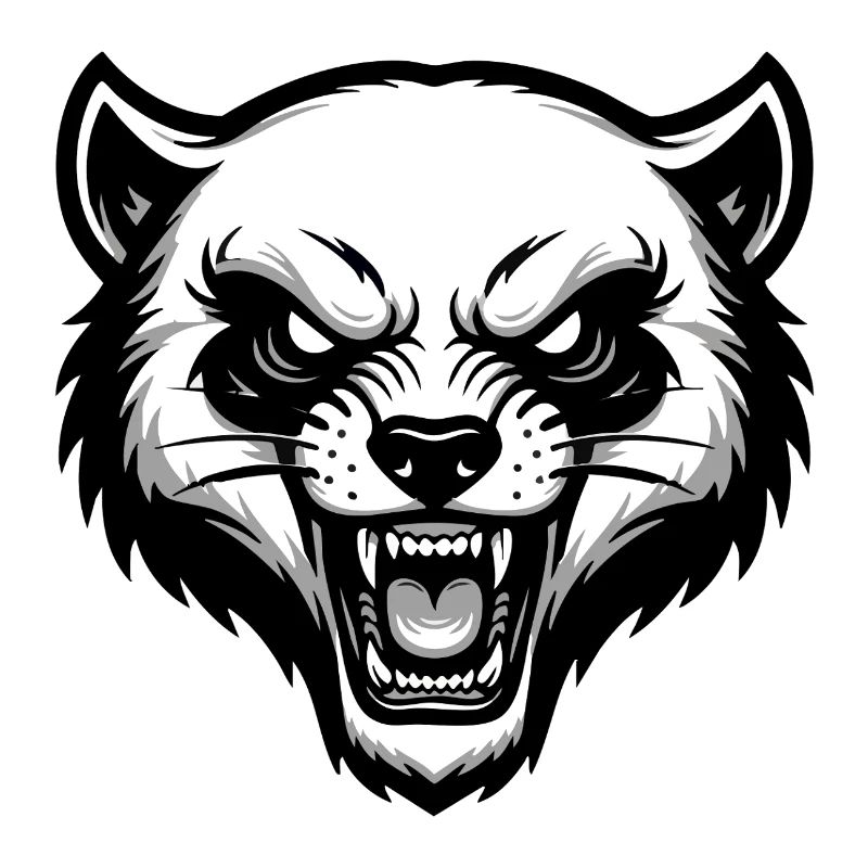 Fierce Wild Glutton Wolverine Mascot Logo