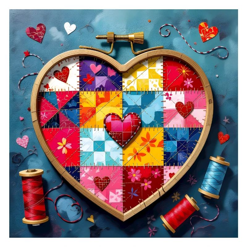 Art patchwork en cœur