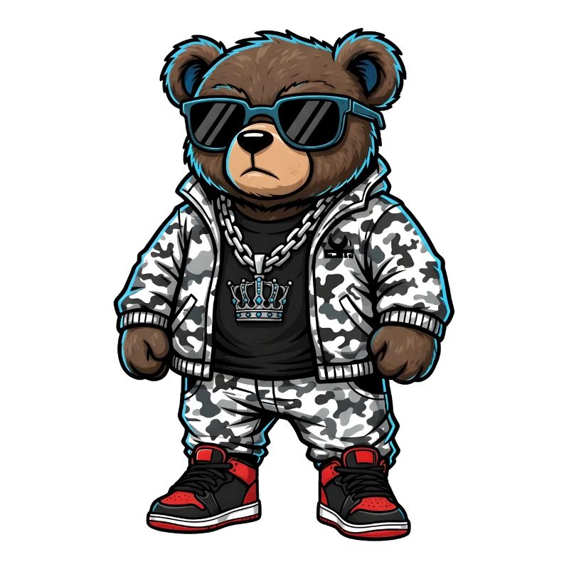 Sweat à capuche Cool Bear en Pull Camouflage